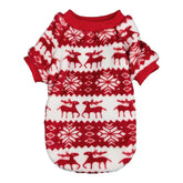 KUTKUT Reindeer Argyle Pattern Breathable Round Neck Flannel Fleece Sweater | Winter Shirt for Yorkie, Maltese, Mini Pom Small Dogs Puppy